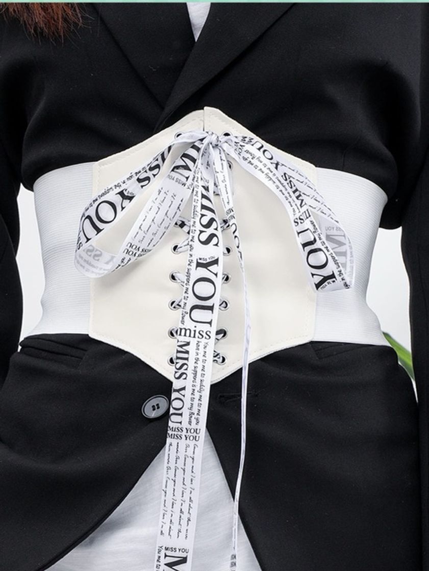 Moda Letter Graphic Lace Up Belt