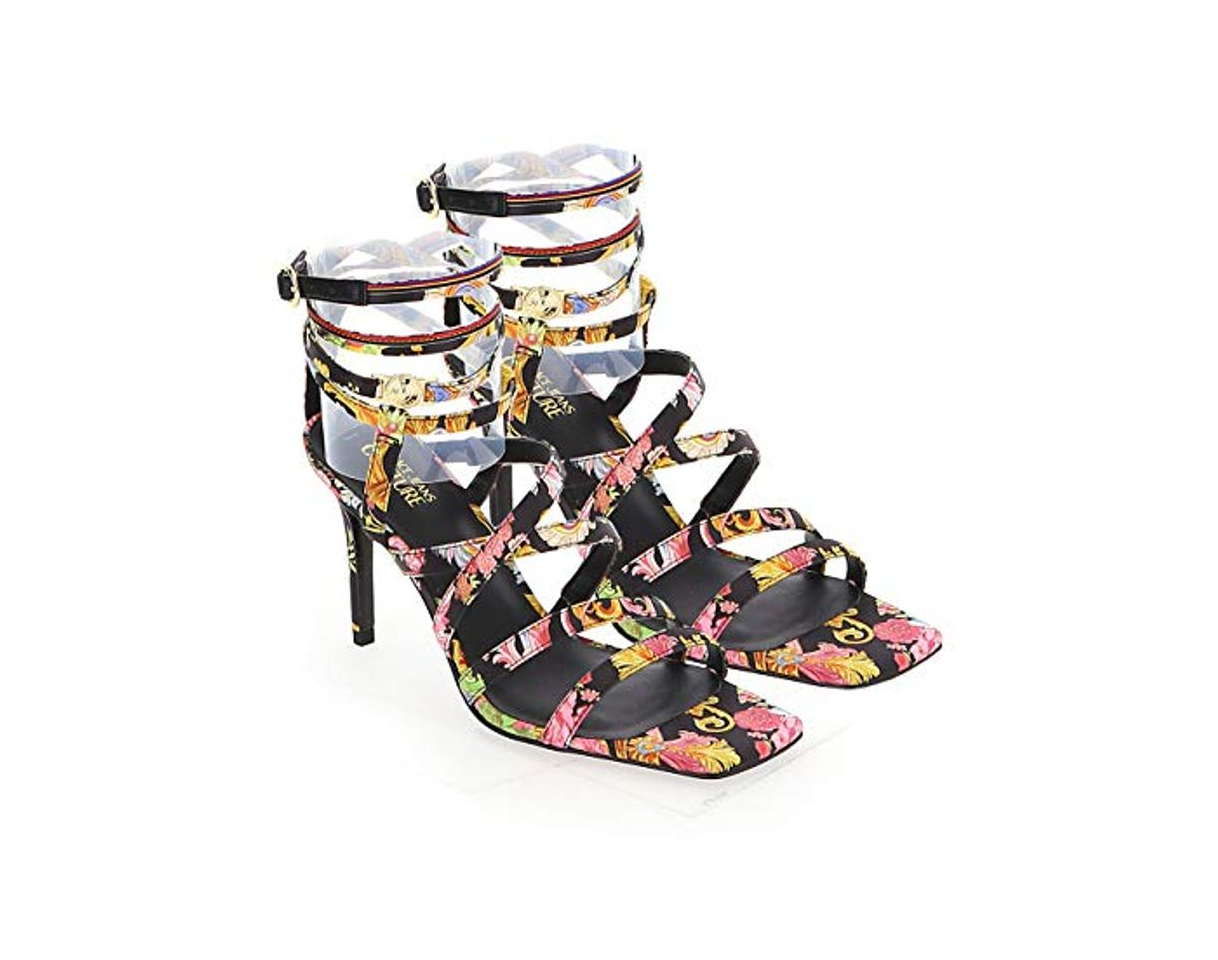 Moda VERSACE JEANS COUTURE E0VWAS76 - Sandalias Emily con tacón y estampado Versailles