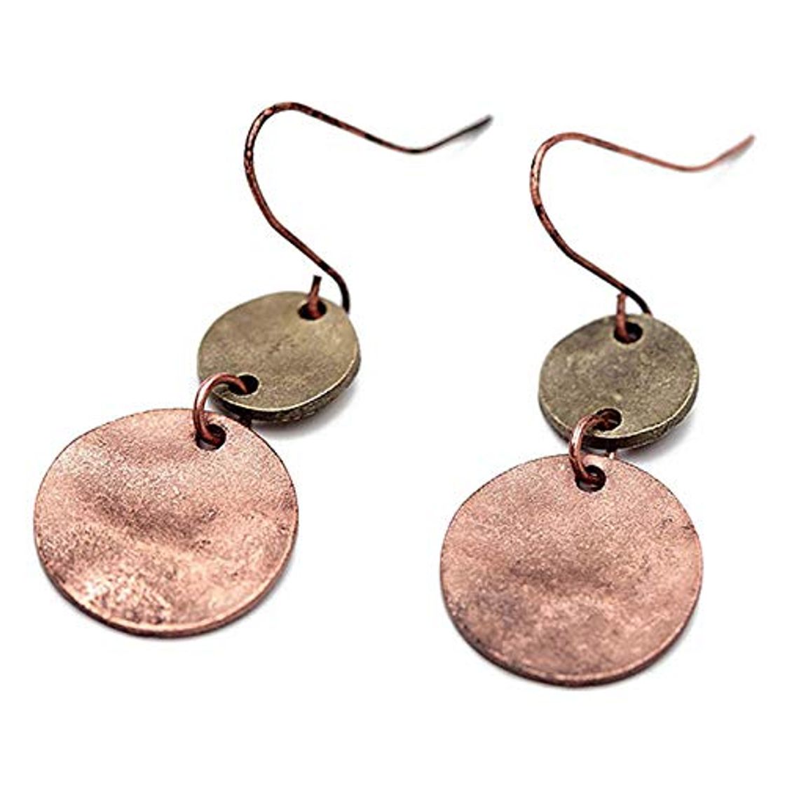 Lugares SODIAL mujeres Europa cinc aleacion gota pendientes Vintage plata cobre doble ronda