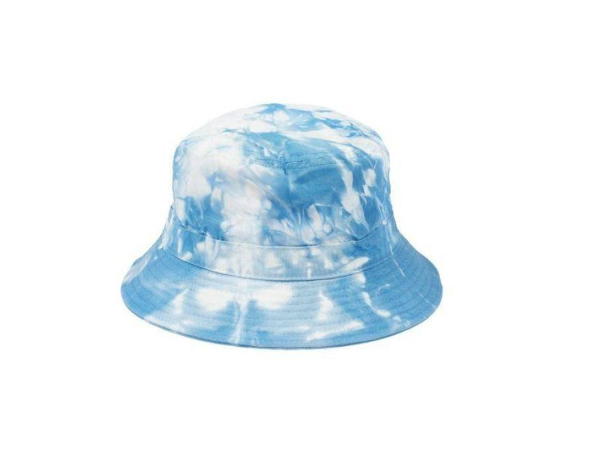 Fashion Chapéu tie dye azul com branco