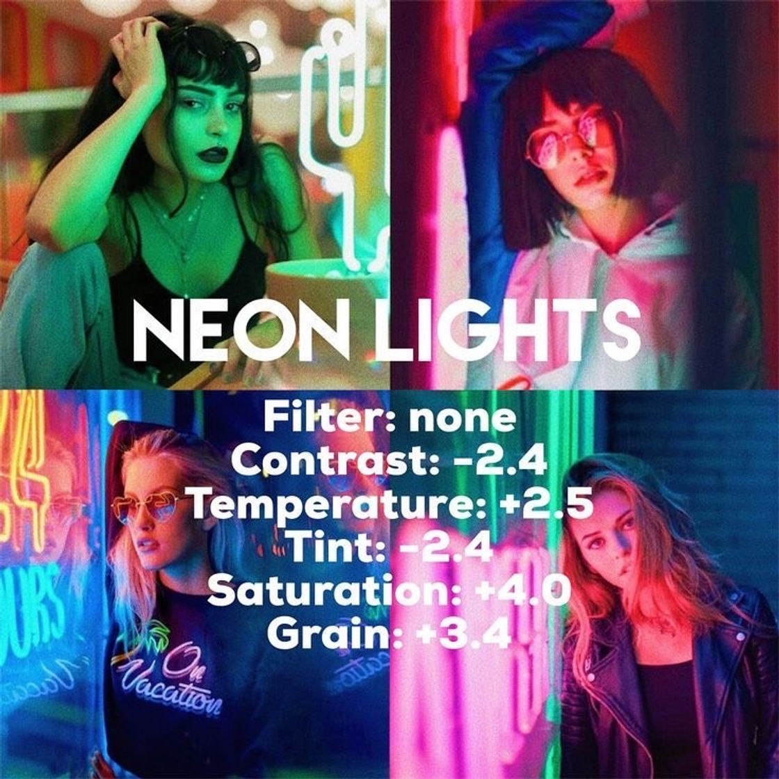 Moda Efeito neon lights