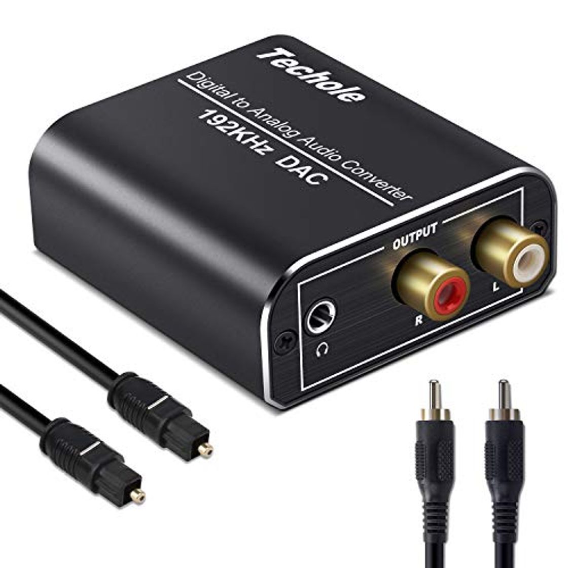 Producto Techole Óptico a RCA, 192KHz Convertidor Digital a Analógico, Óptico Coaxial