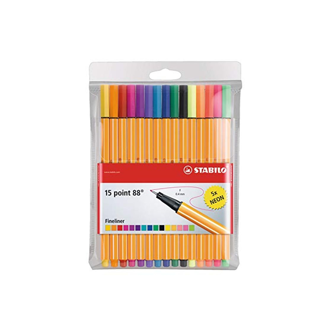 Social Rotulador punta fina STABILO point 88 - Estuche con 15 colores