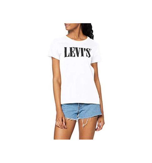 Levi's The Perfect Tee, Camiseta, Mujer, Blanco (90's Serif T2 White