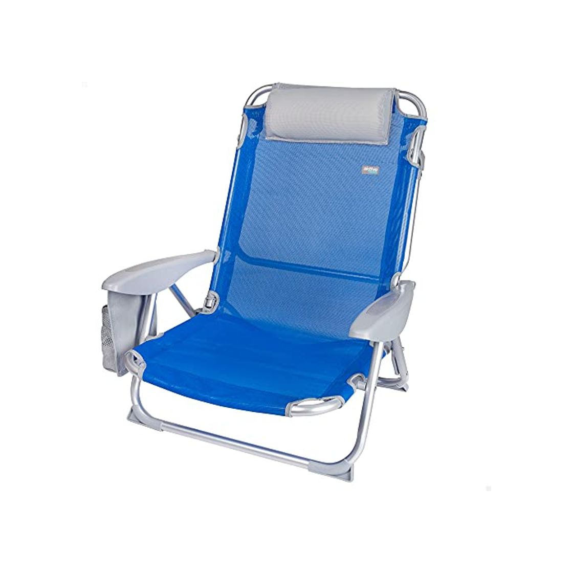 Product AKTIVE 62609 Silla de Playa Plegable 4 Posiciones 67x67x76 cm Camping