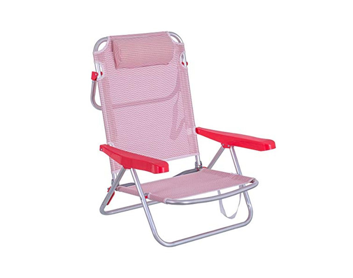 Social Silla Playa con cojín de 4 Posiciones de Aluminio y textileno de