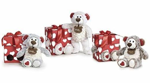 Famosa Softies - Happy Valentine, Oso de peluche de 32cm con caja