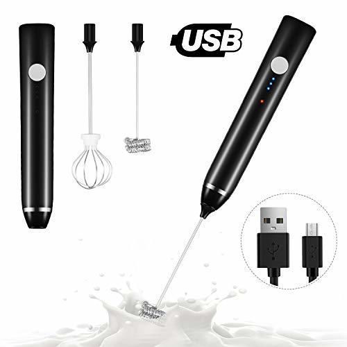 Dallfoll Espumador de Leche Eléctrico, USB recargable batidor eléctrico, vaporizador de leche,