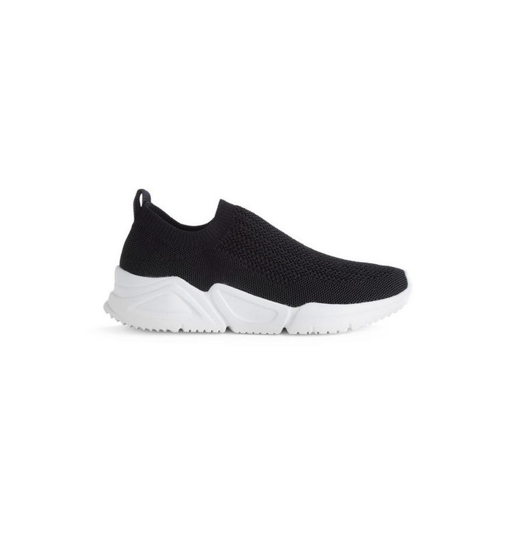 Fashion Ténis Slip-on lona preto