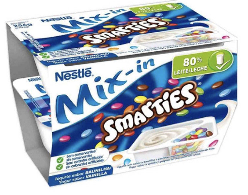 Moda Iogurtes Nestlé com Smarties 