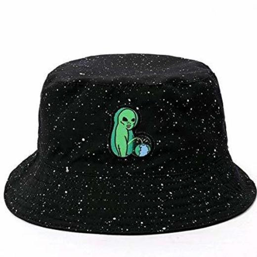 ZSAIMD Sombrero Reversible Alien Bucket Hat Bob Cap Mens Fashion Cotton Bucket
