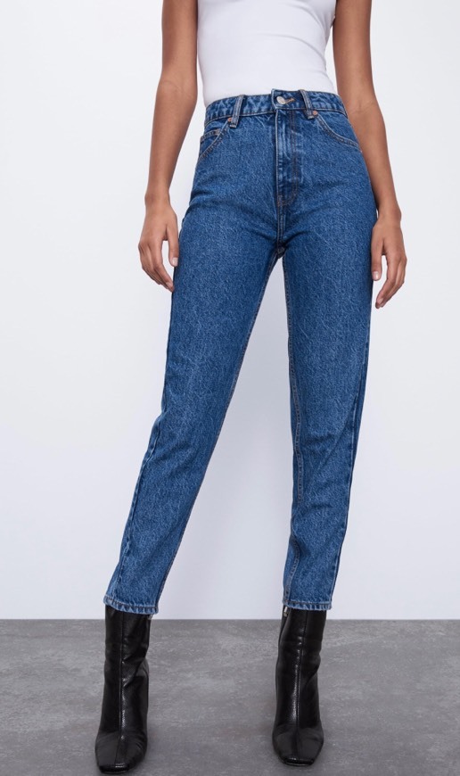 Moda Mom jeans ganga escura Zara