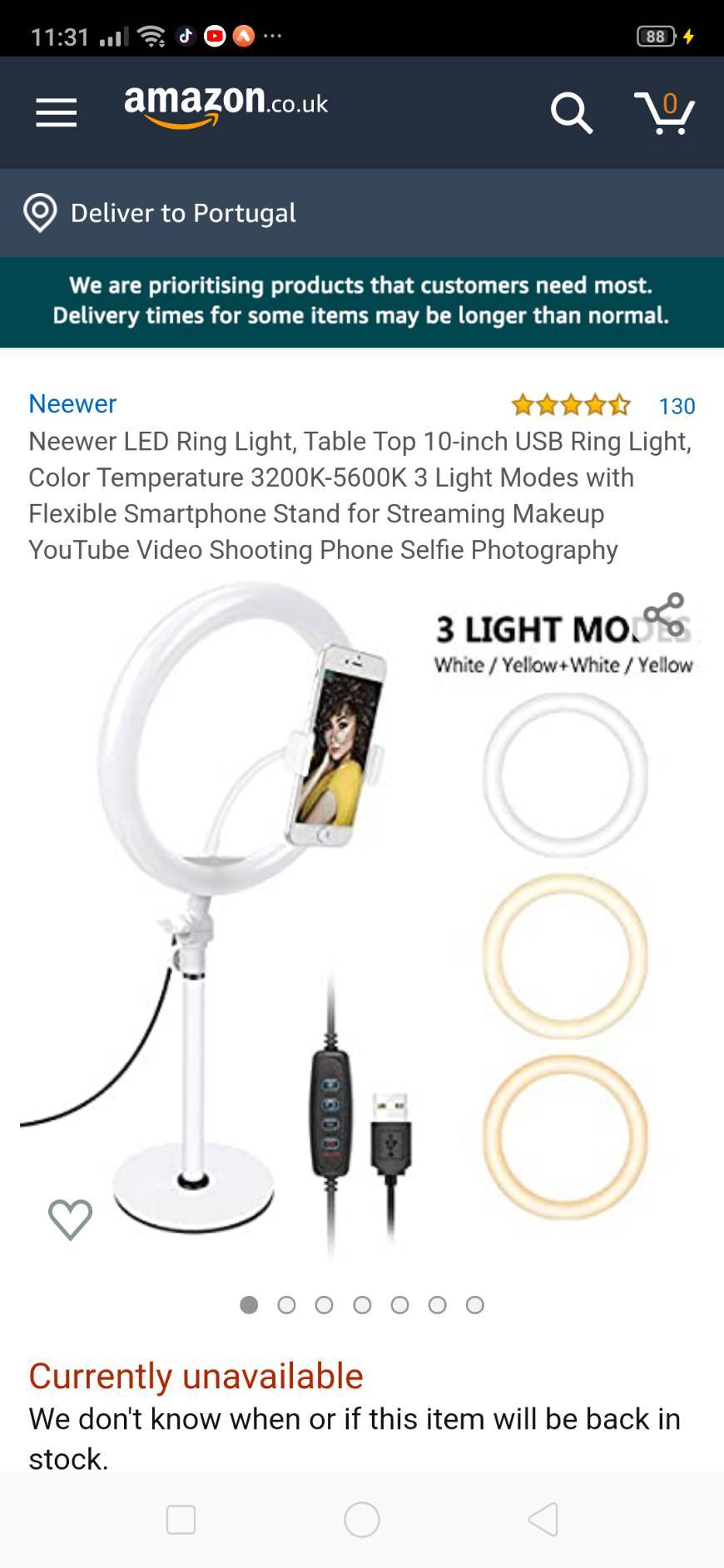 Moda Ring Light pequena