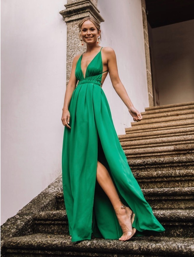 Productos VESTIDO VERDE COM ABERTURA 👗 