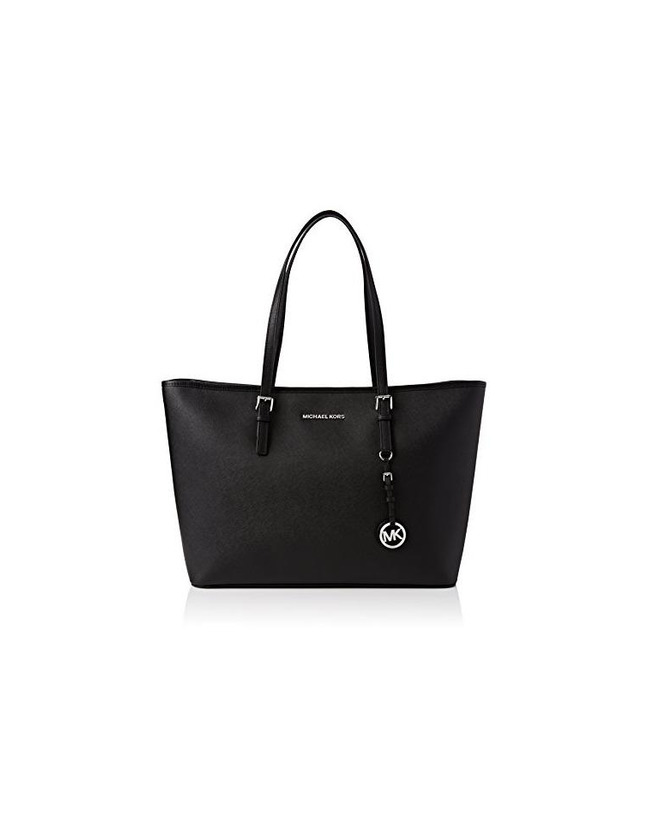 Moda Michael Kors Jet Set Medium Travel, Bolso Totes para Mujer, Negro (Black)