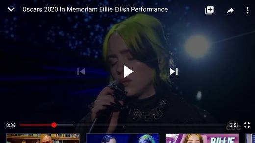 Oscars 2020 In Memoriam Billie Eilish Performance 