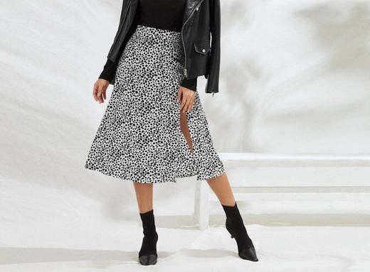 Leopard Irregular Print Skirt