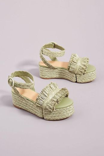 Paloma Barcelo Jamie Raffia Platform Sandals
