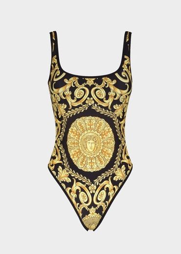Versace Gold Hibiscus Print Swimsuit 
