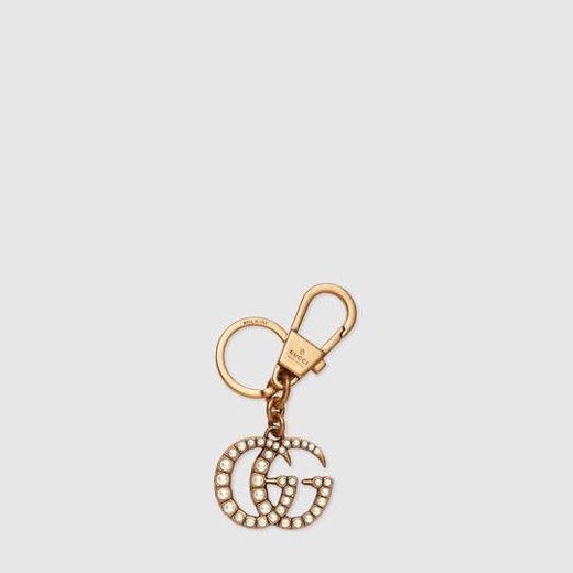 Gucci Double G with pearls keychain
