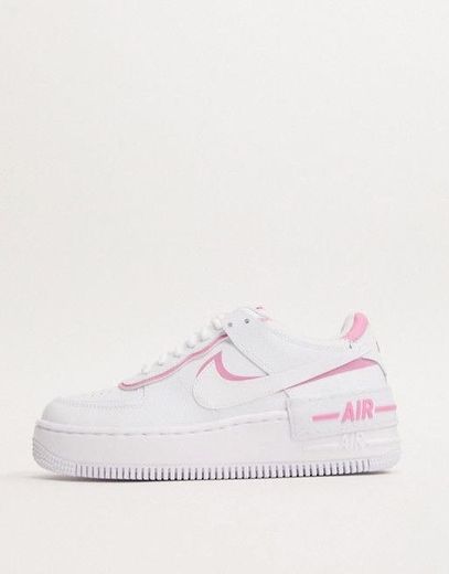 Nike Air Force 1 Shadow white and pink sneakers