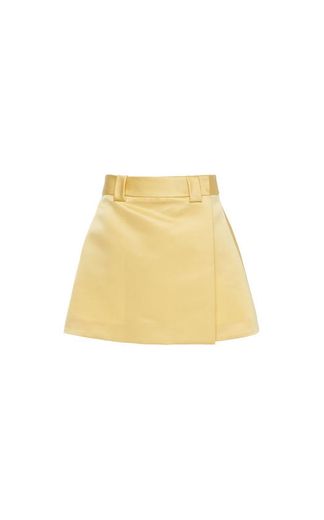 Satin Wrap-Effect Mini Skirt by Prada 
