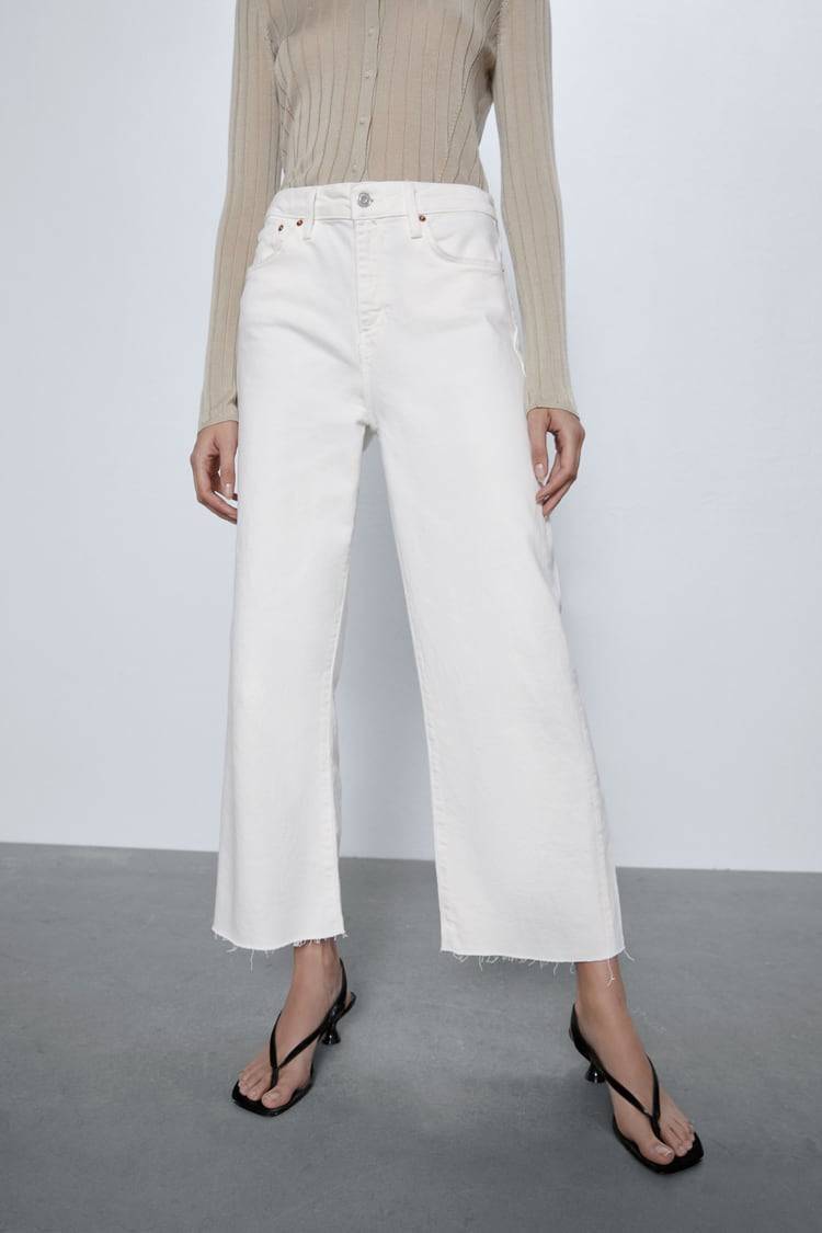 Moda JEANS ZW PREMIUM CULOTTE WHITE