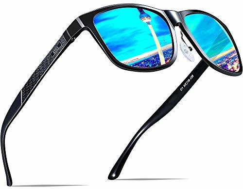 Products ATTCL Hombre Gafas de sol Polarizado Al-Mg Metal Super Ligero Marco 18587blue