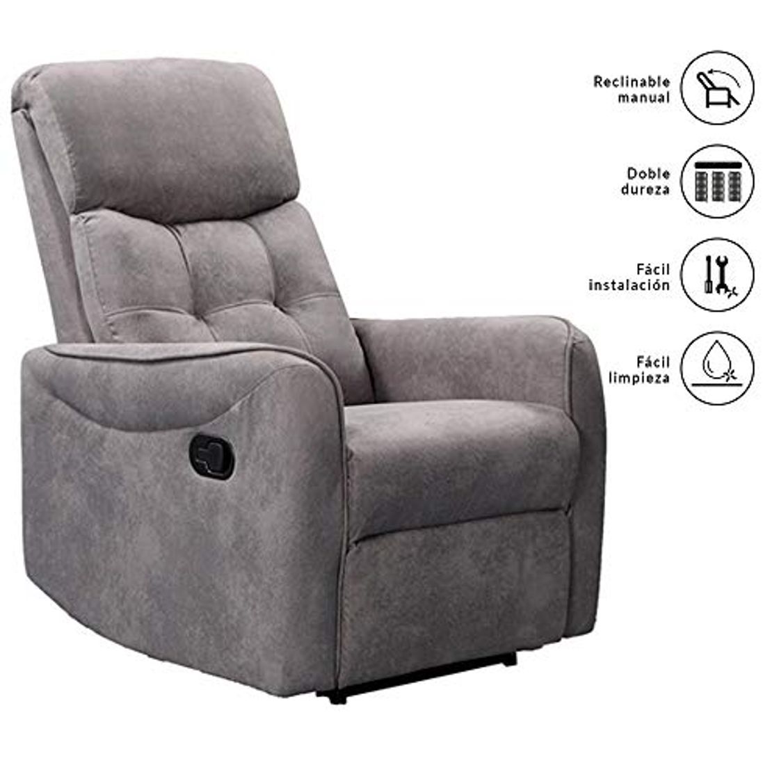 Producto Don Descanso - Sillón Relax Reclinable Tela Zante Gris