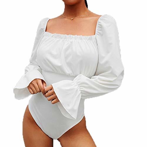 Lugar Galy Body Sexy de Corte bajo con Mangas abullonadas Jumpsuit Wrap Body