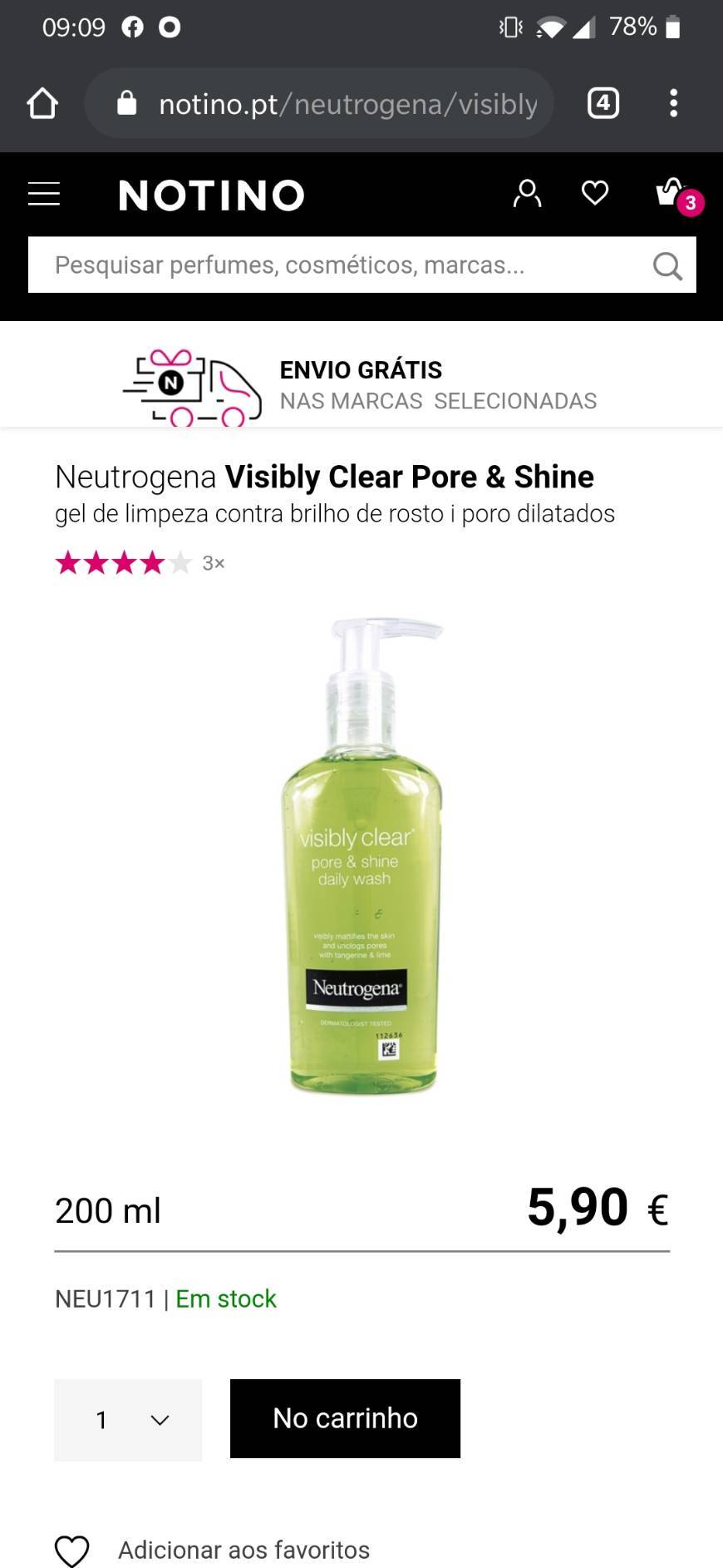 Neutrogena Visibly Clear Pore & Shine gel de limpeza