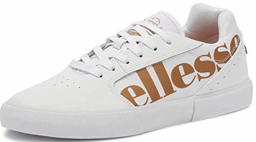 Lugares Ellesse Ostuni White Gold Leather Womens Trainers Shoes