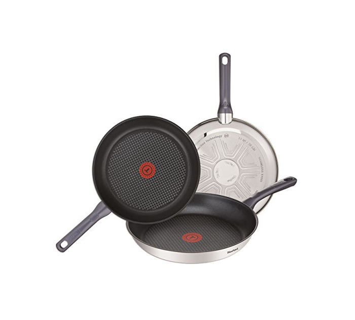 Home Tefal Daily Cook - Juego de 3 Sartenes de Acero Inoxidable de