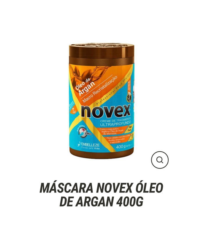 Product MÁSCARA NOVEX ÓLEO DE ARGAN