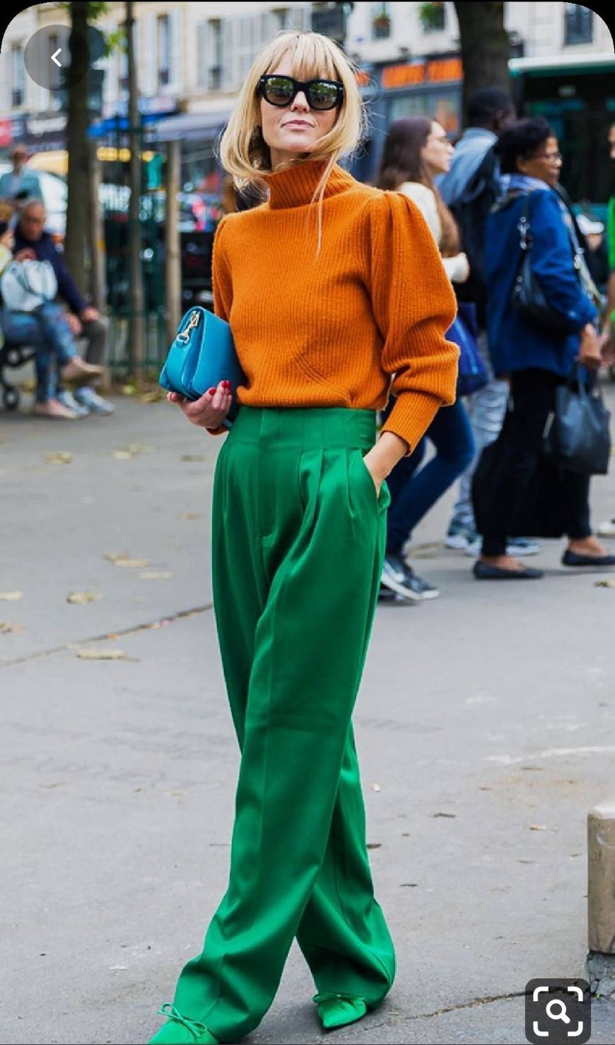 Fashion Look em laranja e verde 