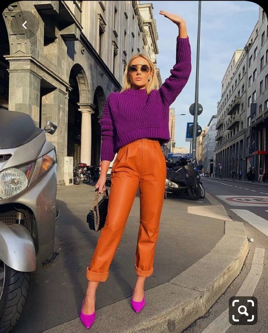 Social Look laranja e roxo 