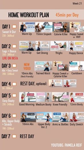 45 min workout plan (21 week)