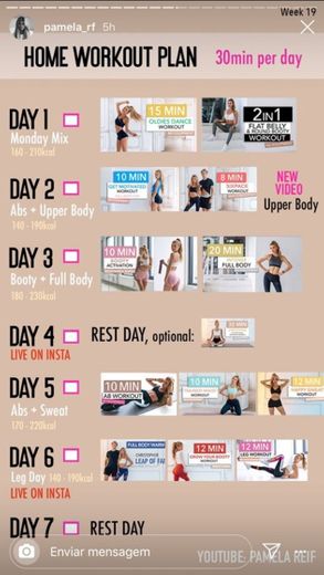 30 min workout plan (19 week)