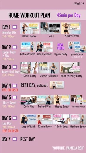 45 min workout plan (19 week)