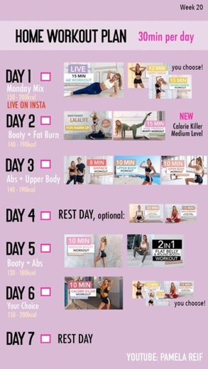 30 min workout plan (20 week) 