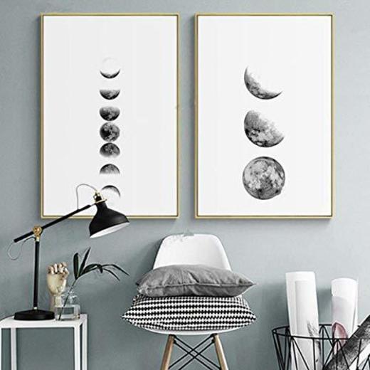 DMPro Modern Canvas Art Oil Moon Painting Poster Coffee/Kitchen/Living Room Decoration Paper