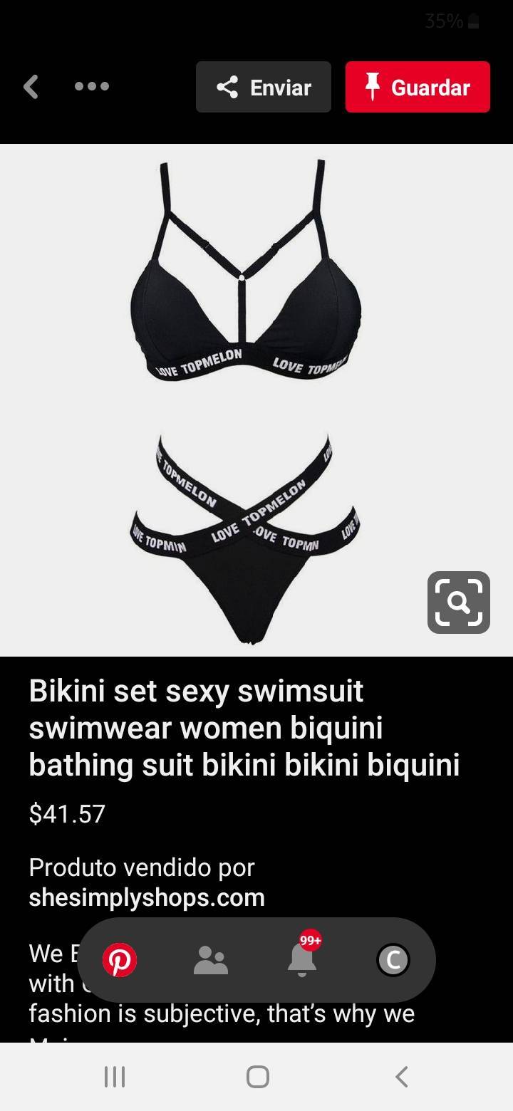 Moda Bikini preto com letras