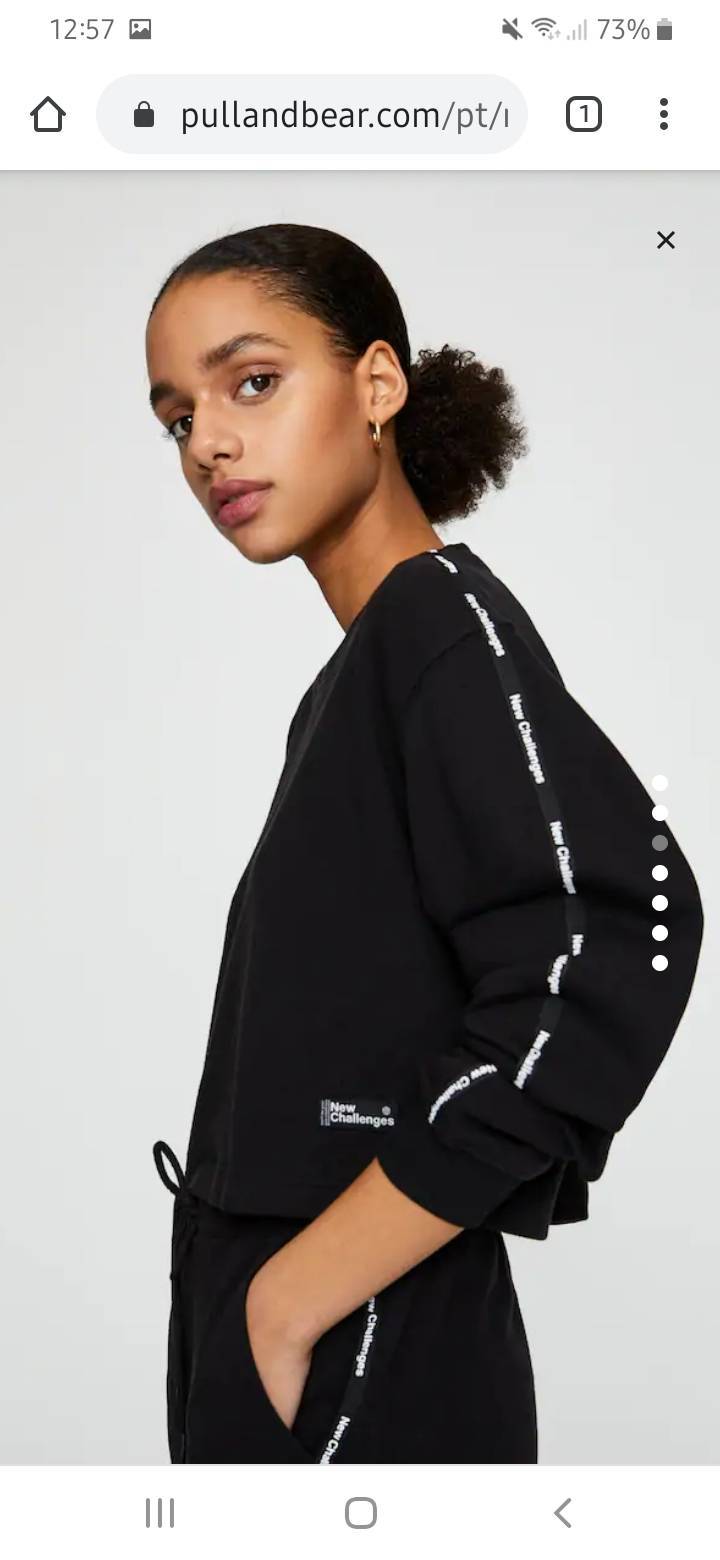 Moda Sweatshirt básica com faixa 