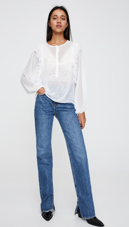 Social Blusa de Plumeti com Folho