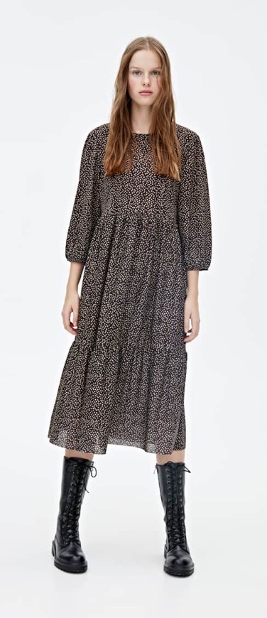 Social Vestido Midi com Bolinhas
