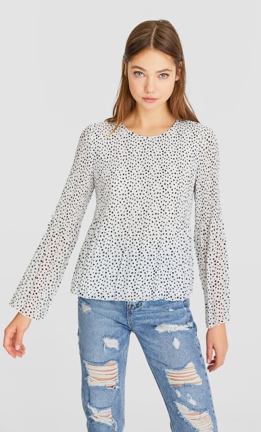 Social Blusa Plissada Estampada