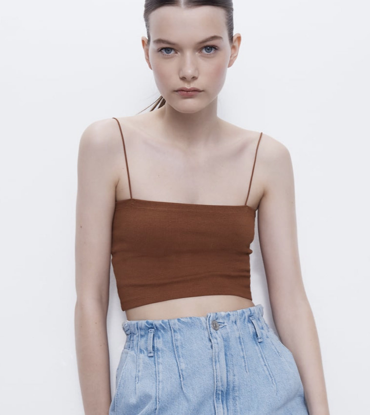 Fashion Crop top de alças