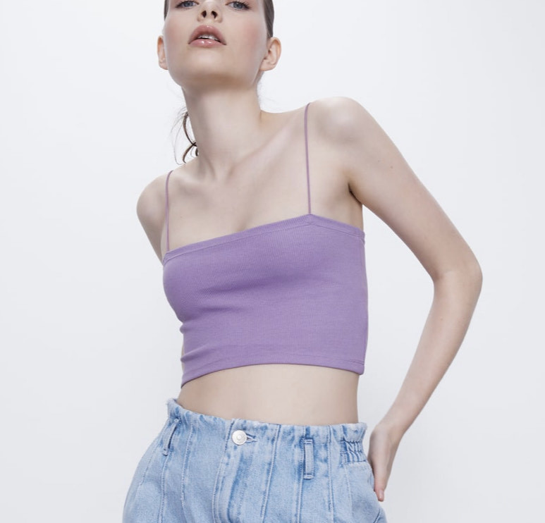 Moda Crop top de alças