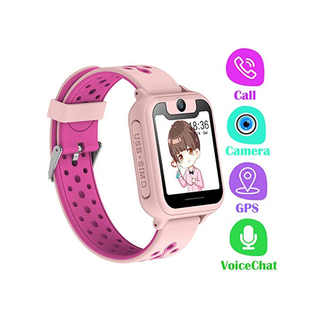 Products PTHTECHUS Telefono Reloj Inteligente GPS Niños - Smartwatch con Localizador GPS LBS