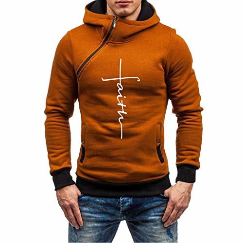 Places Hombres Sudadera con Capucha Casual Tops Sudaderas con Cremallera Deporte Blusa Manga